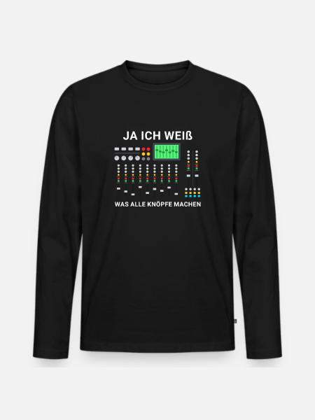 Tontechniker Engineer Mischpult Tontechnik - Männer Premium Bio Langarmshirt - Schwarz