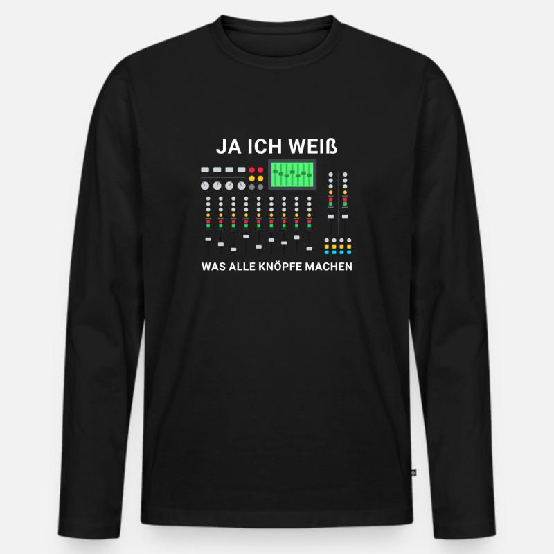 Tontechniker Engineer Mischpult Tontechnik - Männer Premium Bio Langarmshirt - Schwarz