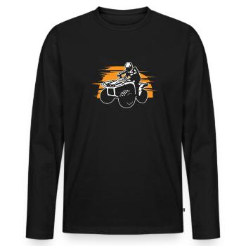 Quad - Männer Premium Bio Langarmshirt - Schwarz - Vorne - Nico (187cm)