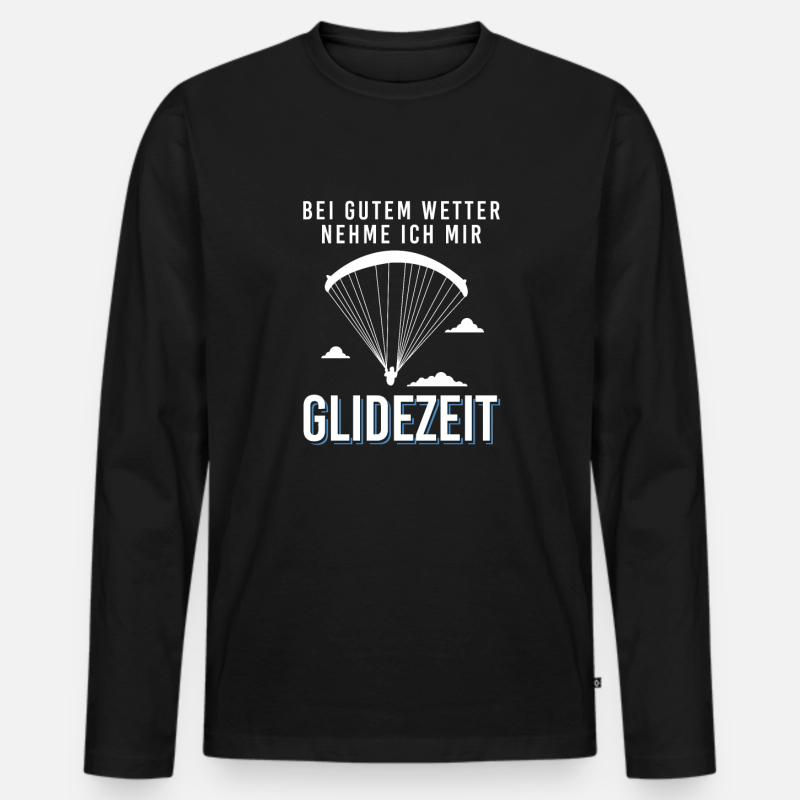 Gutem Wetter Glidezeit Paraglider - Männer Premium Bio Langarmshirt - Schwarz