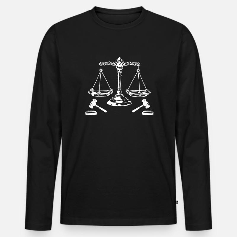 Anwalt - Männer Premium Bio Langarmshirt - Schwarz