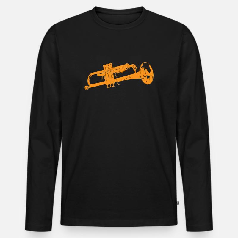 Blasinstrument - Männer Premium Bio Langarmshirt - Schwarz