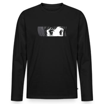 Manga - Men's Premium Organic Long Sleeve Shirt - black - Front - Nico (187cm)