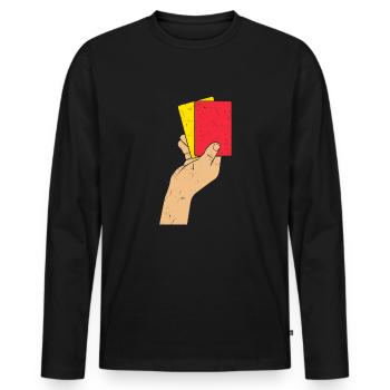 referee - Men's Premium Organic Long Sleeve Shirt - black - Front - Nico (187cm)