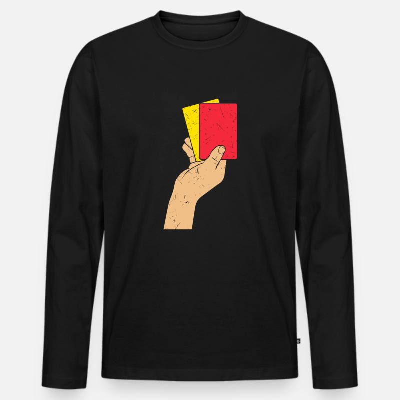 Schiedsrichter - Männer Premium Bio Langarmshirt - Schwarz