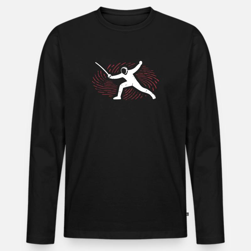 Fechten - Männer Premium Bio Langarmshirt - Schwarz