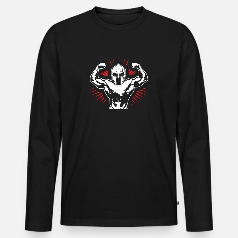 Fitness - Männer Premium Bio Langarmshirt - Schwarz