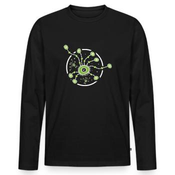 biologist - Men's Premium Organic Long Sleeve Shirt - black - Front - Nico (187cm)