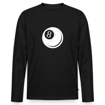 Billard - Männer Premium Bio Langarmshirt - Schwarz - Vorne - Nico (187cm)