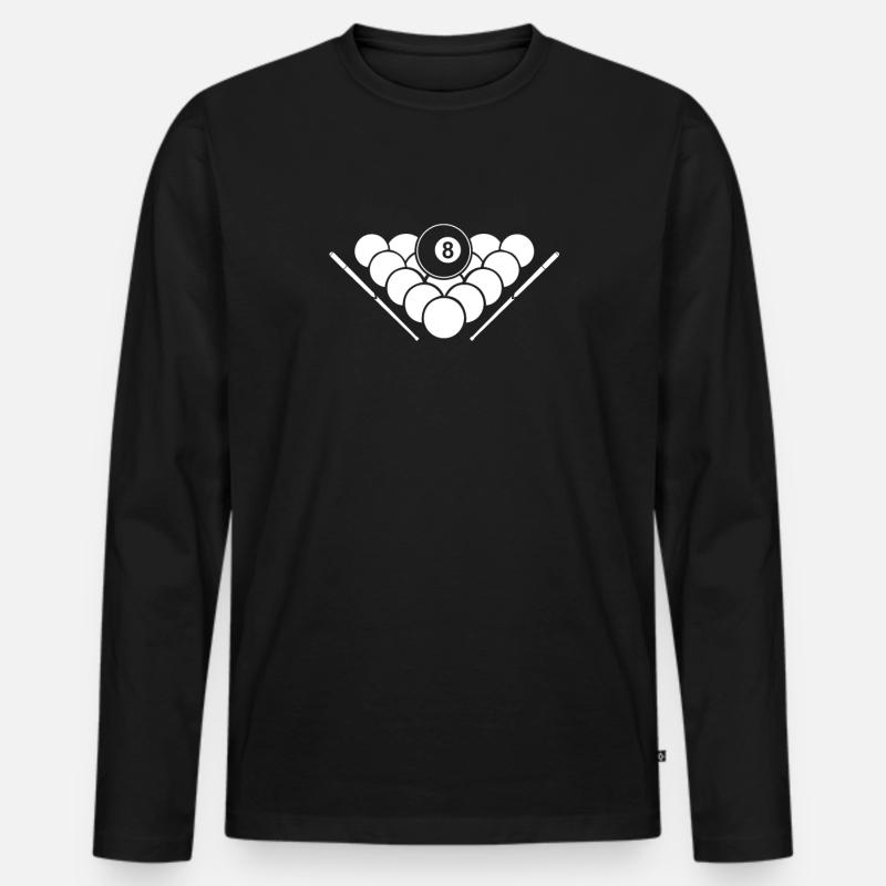 Billard - Männer Premium Bio Langarmshirt - Schwarz