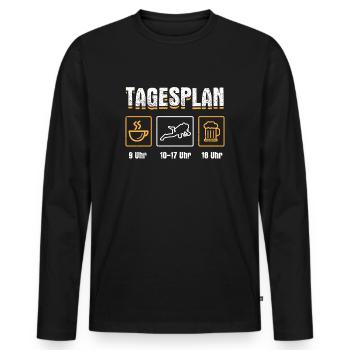 Tagesplan Kaffee Tauchen Bier Taucher Schnorchler - Männer Premium Bio Langarmshirt - Schwarz - Vorne - Nico (187cm)