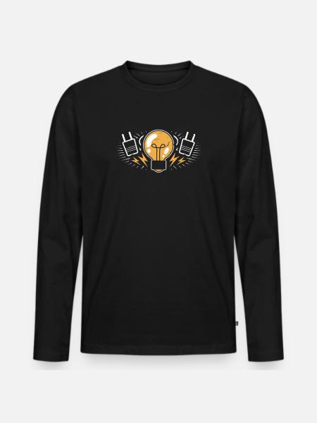 Elektriker - Männer Premium Bio Langarmshirt - Schwarz