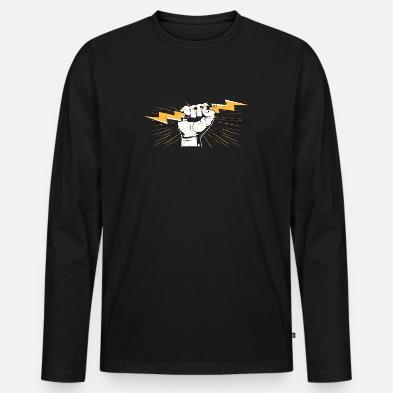 Elektriker - Männer Premium Bio Langarmshirt - Schwarz