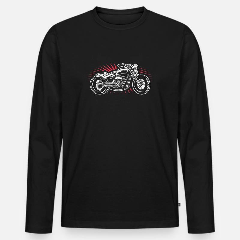Motorrad - Männer Premium Bio Langarmshirt - Schwarz