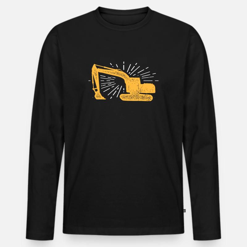 Baggerfahrer - Männer Premium Bio Langarmshirt - Schwarz