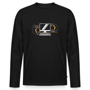 Ordinateur - T-shirt manches longues Premium bio Homme - noir - Devant - Nico (187cm)
