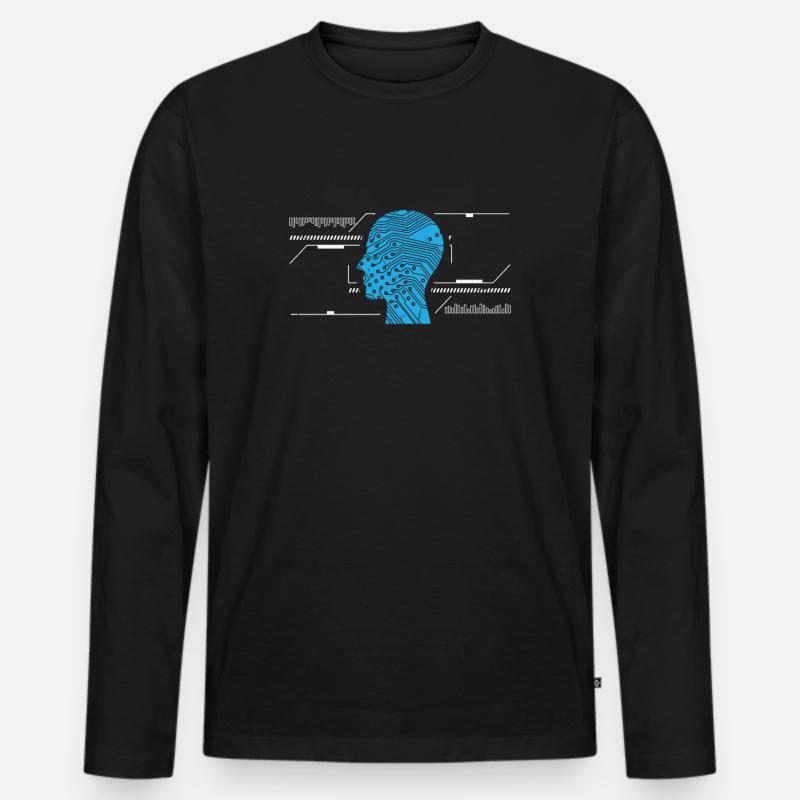 Computer - Männer Premium Bio Langarmshirt - Schwarz