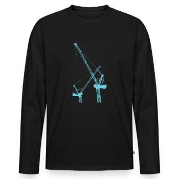 travailleur de la construction - T-shirt manches longues Premium bio Homme - noir - Devant - Nico (187cm)
