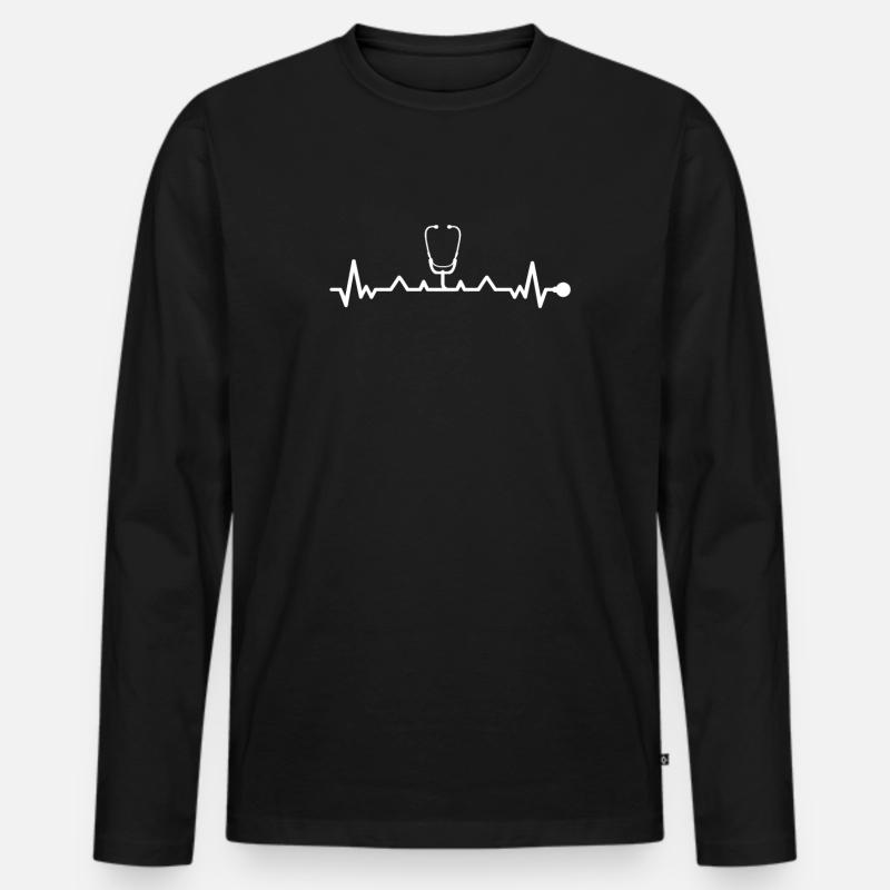 Pflegerin - Männer Premium Bio Langarmshirt - Schwarz