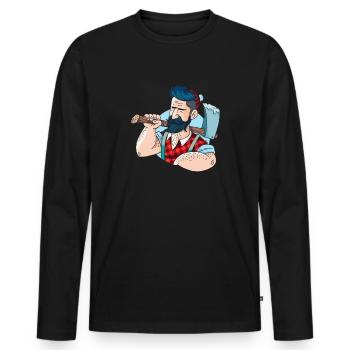 lumberjack - Men's Premium Organic Long Sleeve Shirt - black - Front - Nico (187cm)
