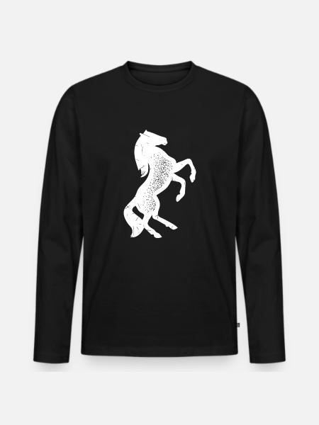 Chevaux - T-shirt manches longues Premium bio Homme - noir