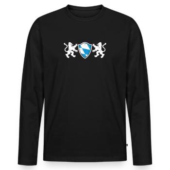 Bavière - T-shirt manches longues Premium bio Homme - noir - Devant - Nico (187cm)