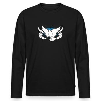 Pigeons - T-shirt manches longues Premium bio Homme - noir - Devant - Nico (187cm)