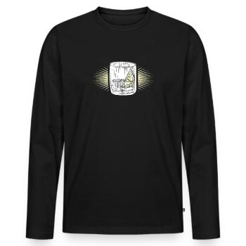 Gin - Männer Premium Bio Langarmshirt - Schwarz - Vorne - Nico (187cm)