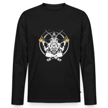 Satan - Men's Premium Organic Long Sleeve Shirt - black - Front - Nico (187cm)