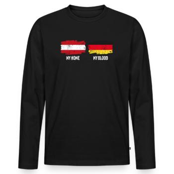 Accueil Allemagne sang Drapeau de l'Autriche - T-shirt manches longues Premium bio Homme - noir - Devant - Nico (187cm)