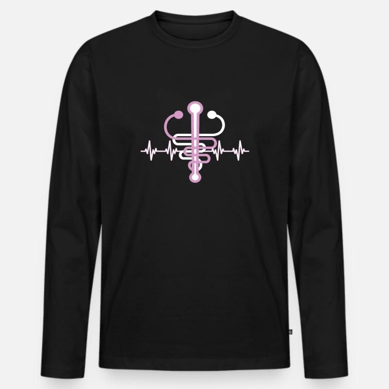 Altenpfleger - Männer Premium Bio Langarmshirt - Schwarz