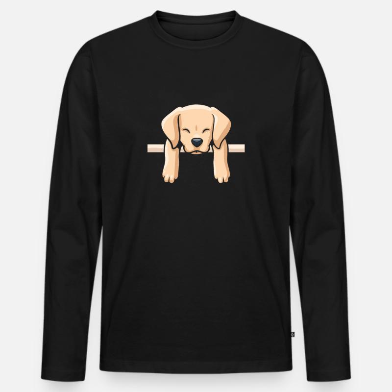 Hunde - Männer Premium Bio Langarmshirt - Schwarz