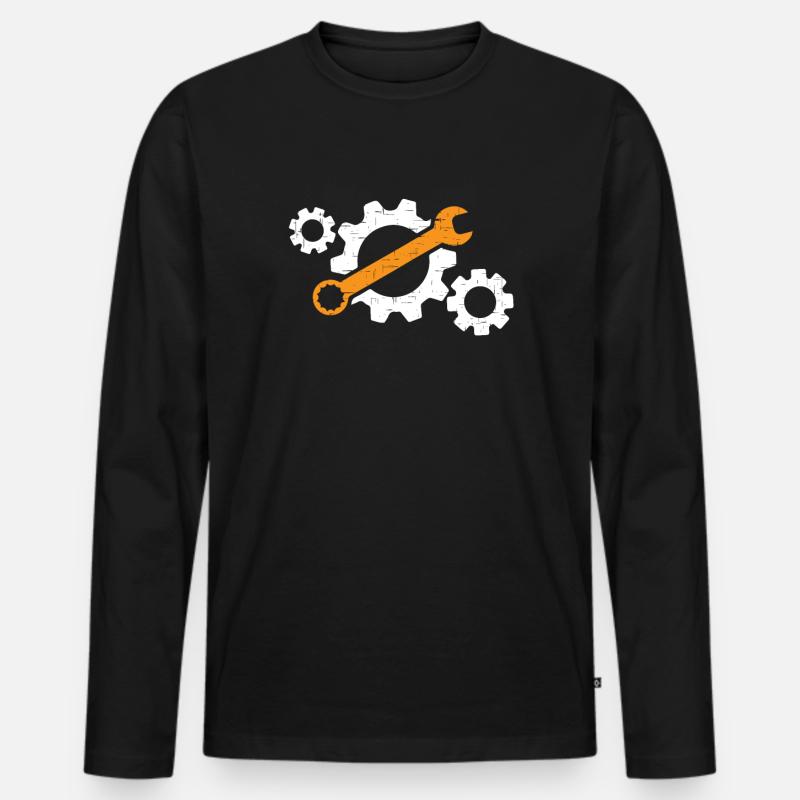 Mechaniker - Männer Premium Bio Langarmshirt - Schwarz