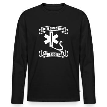 Außer Dienst Notarzt Rettungsdienst Arzt - Männer Premium Bio Langarmshirt - Schwarz - Vorne - Nico (187cm)