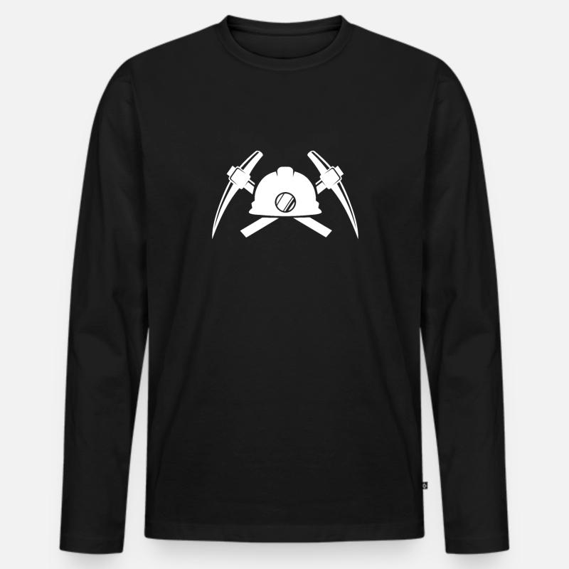 Bergbau - Männer Premium Bio Langarmshirt - Schwarz