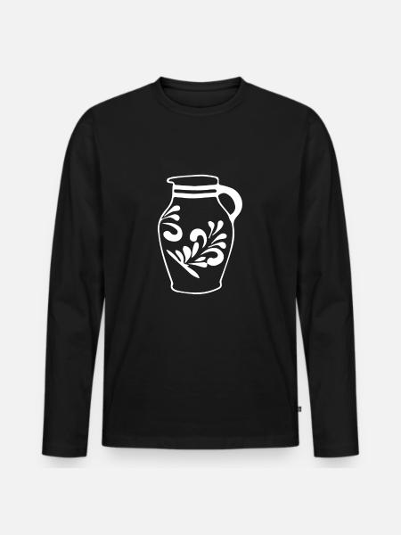 Apfelwein - Männer Premium Bio Langarmshirt - Schwarz