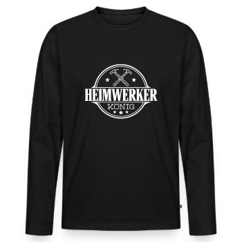 Heimwerker König Handwerker Zimmermann Arbeit - Männer Premium Bio Langarmshirt - Schwarz - Vorne - Nico (187cm)