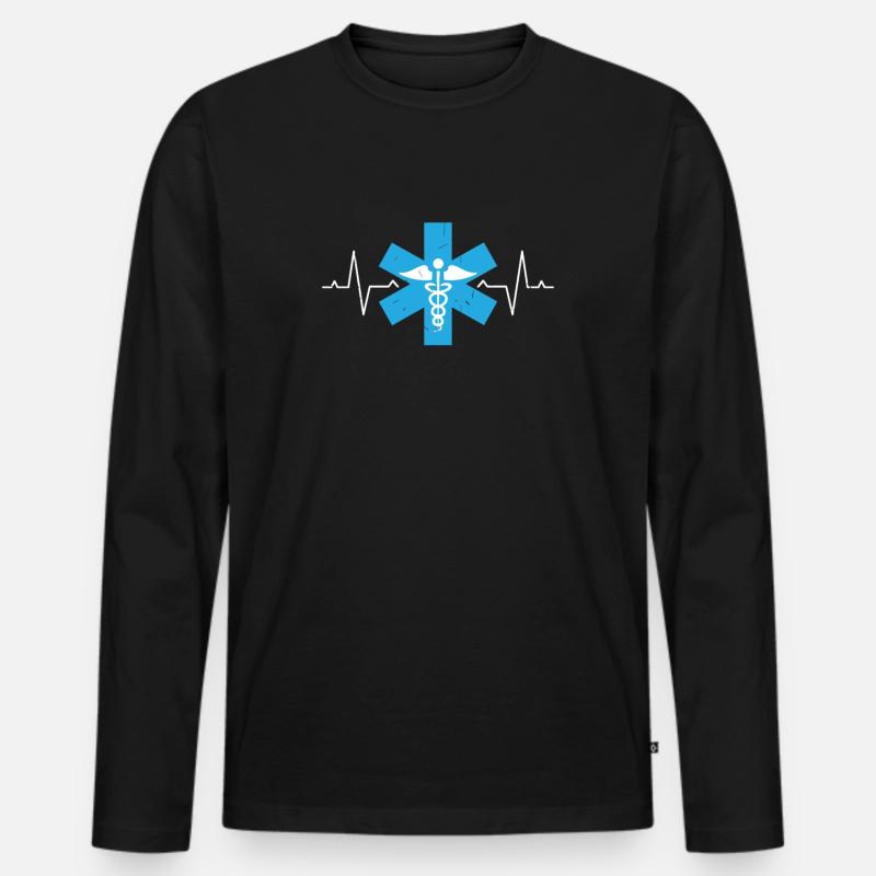 Sanitäter - Männer Premium Bio Langarmshirt - Schwarz