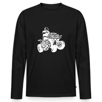Quad - Männer Premium Bio Langarmshirt - Schwarz - Vorne - Nico (187cm)