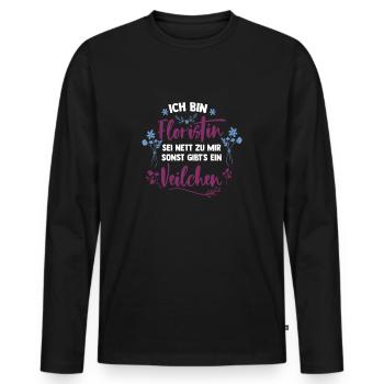 Floristin Nett Sonst Veilchen Florist Gärtnerin - Männer Premium Bio Langarmshirt - Schwarz - Vorne - Nico (187cm)