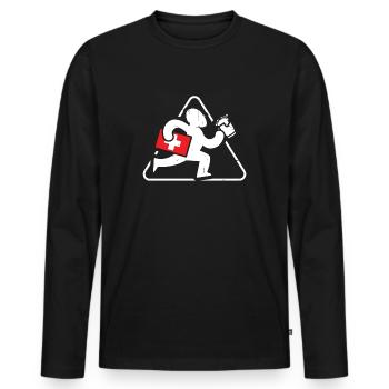 Ambulanciers - T-shirt manches longues Premium bio Homme - noir - Devant - Nico (187cm)