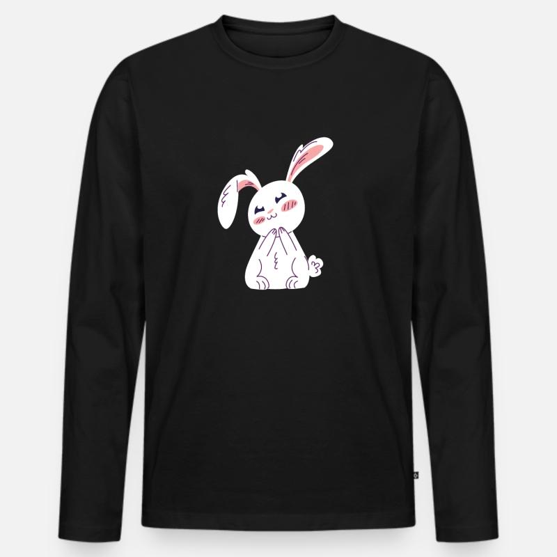 Hase - Männer Premium Bio Langarmshirt - Schwarz