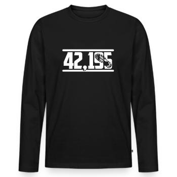 42,195 Marathon Marathonläufer Läufer Joggen - Männer Premium Bio Langarmshirt - Schwarz - Vorne - Nico (187cm)