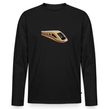 train - T-shirt manches longues Premium bio Homme - noir - Devant - Nico (187cm)