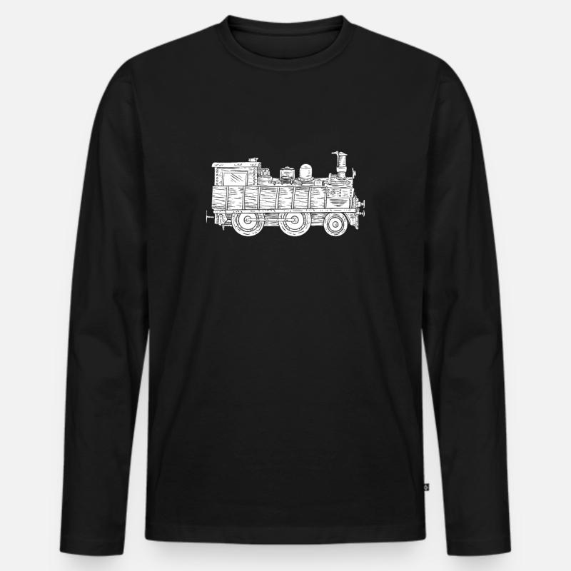 Zug - Männer Premium Bio Langarmshirt - Schwarz