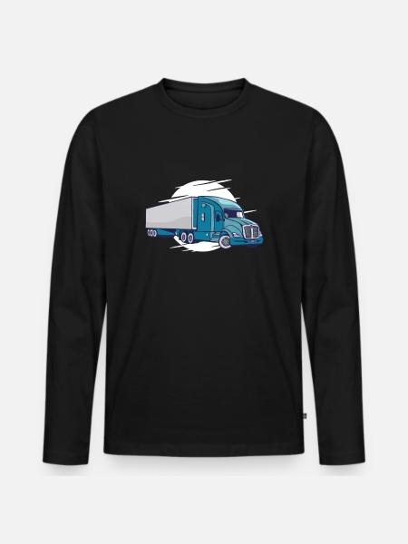 LKW - Männer Premium Bio Langarmshirt - Schwarz
