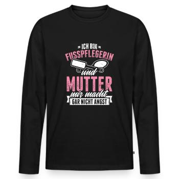 Fusspflegerin Und Mutter Fußpflege Fusspflege - Männer Premium Bio Langarmshirt - Schwarz - Vorne - Nico (187cm)