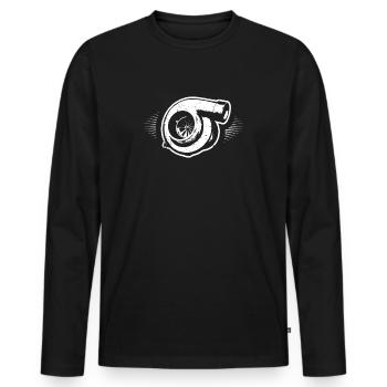 turbo - T-shirt manches longues Premium bio Homme - noir - Devant - Nico (187cm)