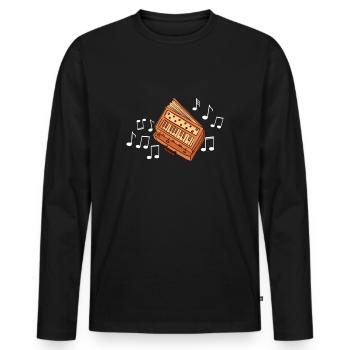 Akkordeon - Männer Premium Bio Langarmshirt - Schwarz - Vorne - Nico (187cm)