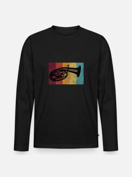 Tenor horn - Men's Premium Organic Long Sleeve Shirt - black